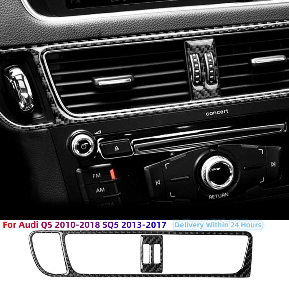 

Рамка для автомобильной консоли Audi Q5 10-18 SQ5, украшение для выхода кондиционера, Внутренняя крышка из углеродного волокна, отделка для салона