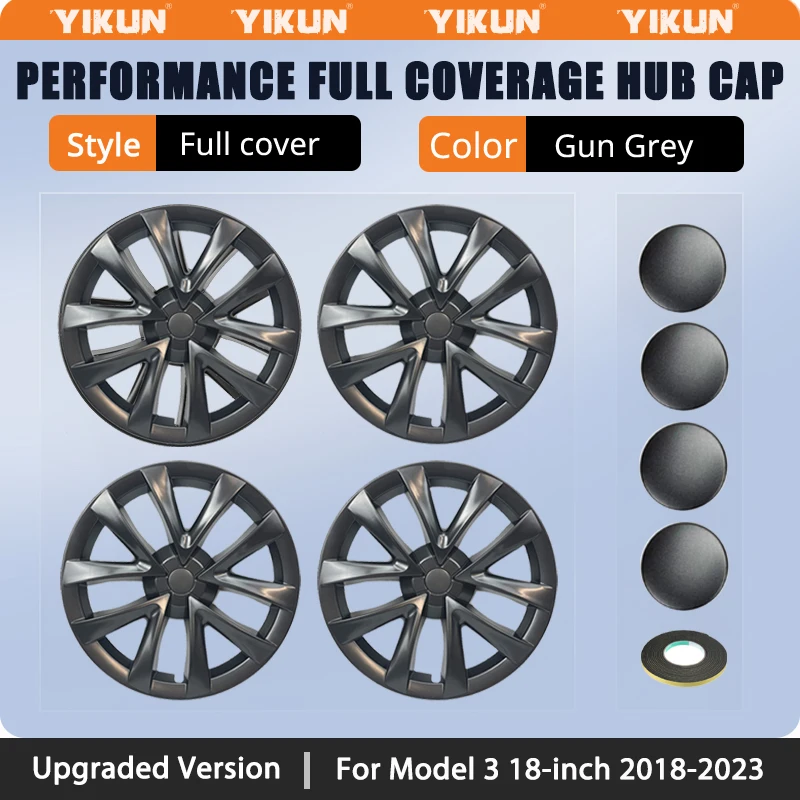 

4 шт. крышка ступицы для замены автомобиля Tesla Model 3 18-дюймовая крышка колеса автомобильная крышка ступицы полная крышка обода аксессуары детали колеса 2023