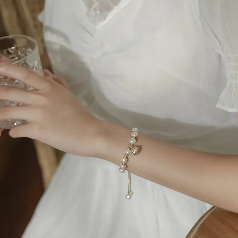 Браслет с натуральным жемчугом для женщин и девушек модные ювелирные изделия