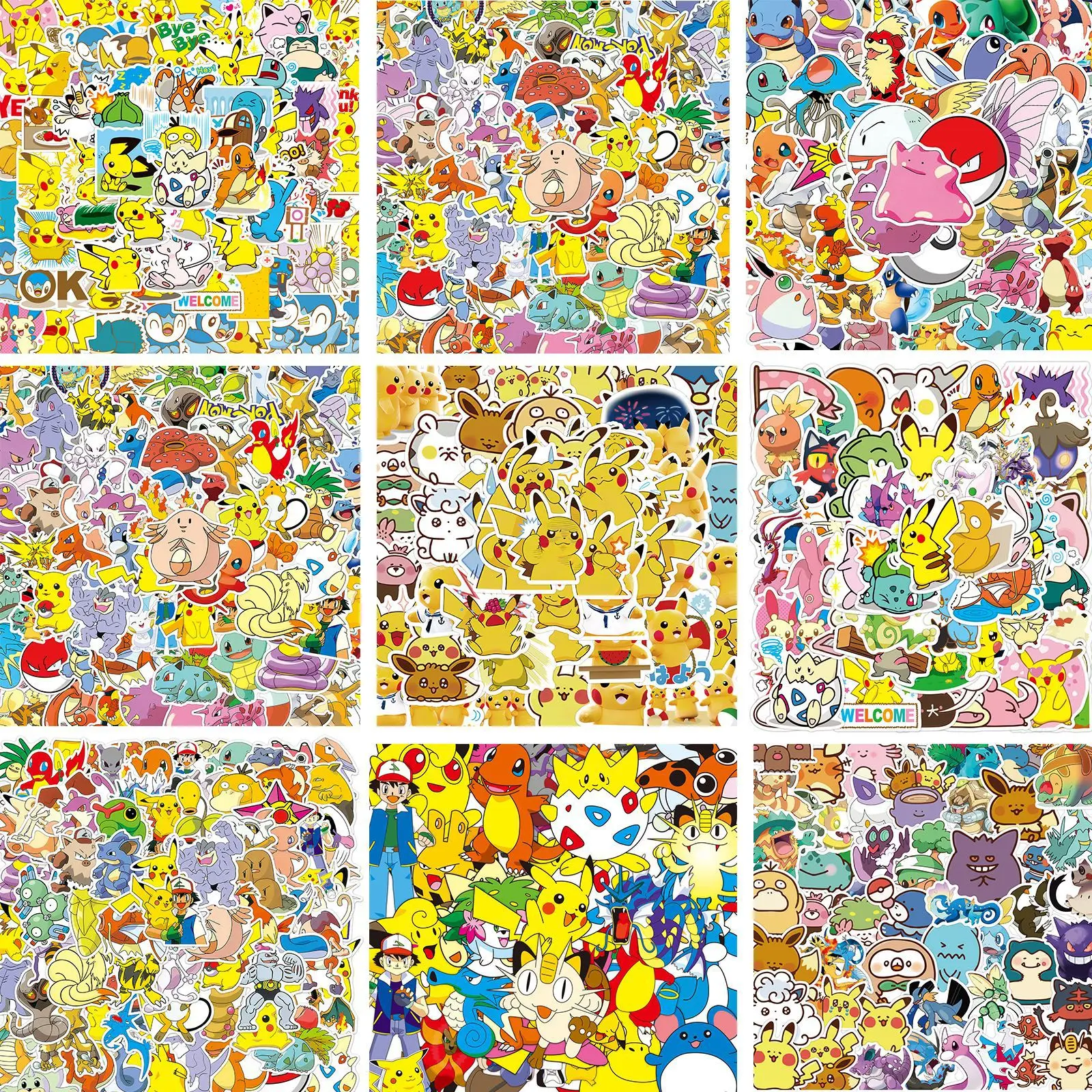 

New Multi-Pokemon Collection Graffiti Stickers Cartoon Water Bottle Notebook Waterproof Creative Decorative Stickers Kawaii