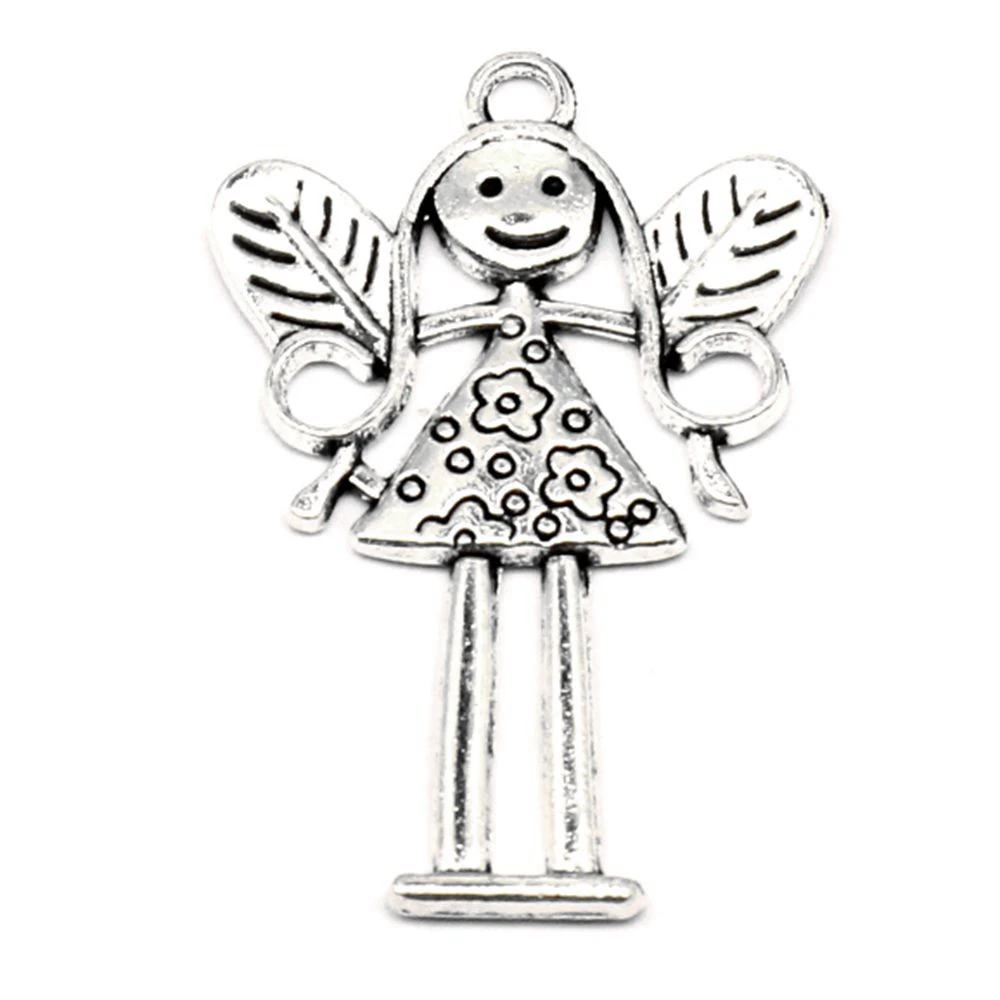 

50pcs Wholesale Jewelry Lots Angel Charms Pendant Supplies For Jewelry Materials 24x36mm