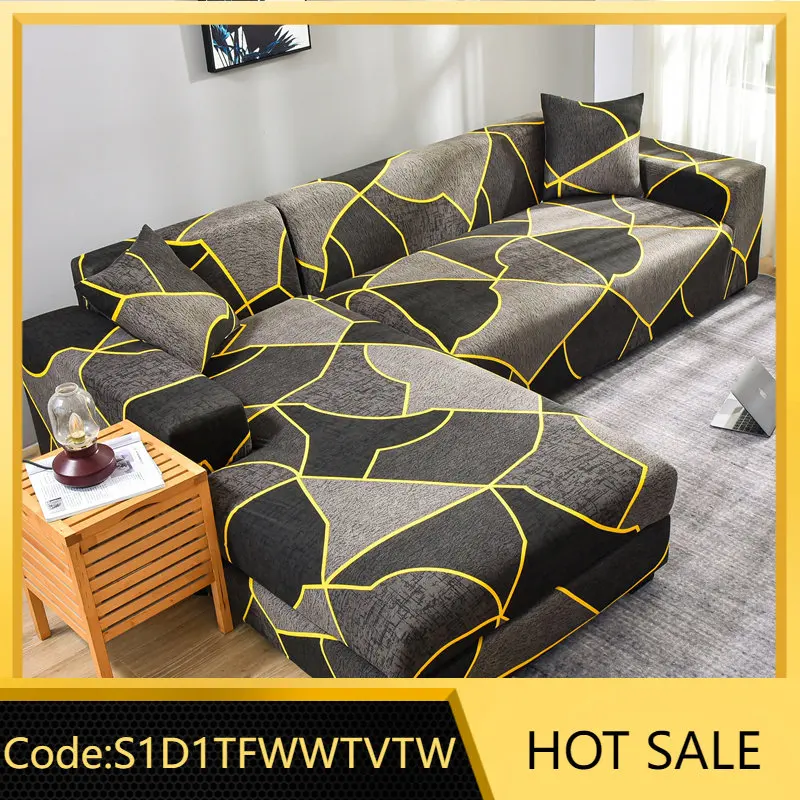 

Эластичные L-образные Чехлы для диванов, чехол для гостиной, защита для дивана, защита для стула, 3 места, геометрический чехол для дивана, куп...