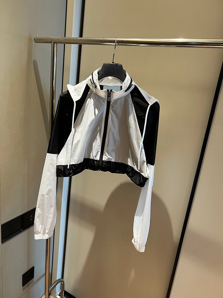 

Bearomad Fashion High Quality Women's Spring White Black Casual Outwear O Neck Zipper Straightforw women tracksuit Vestdios