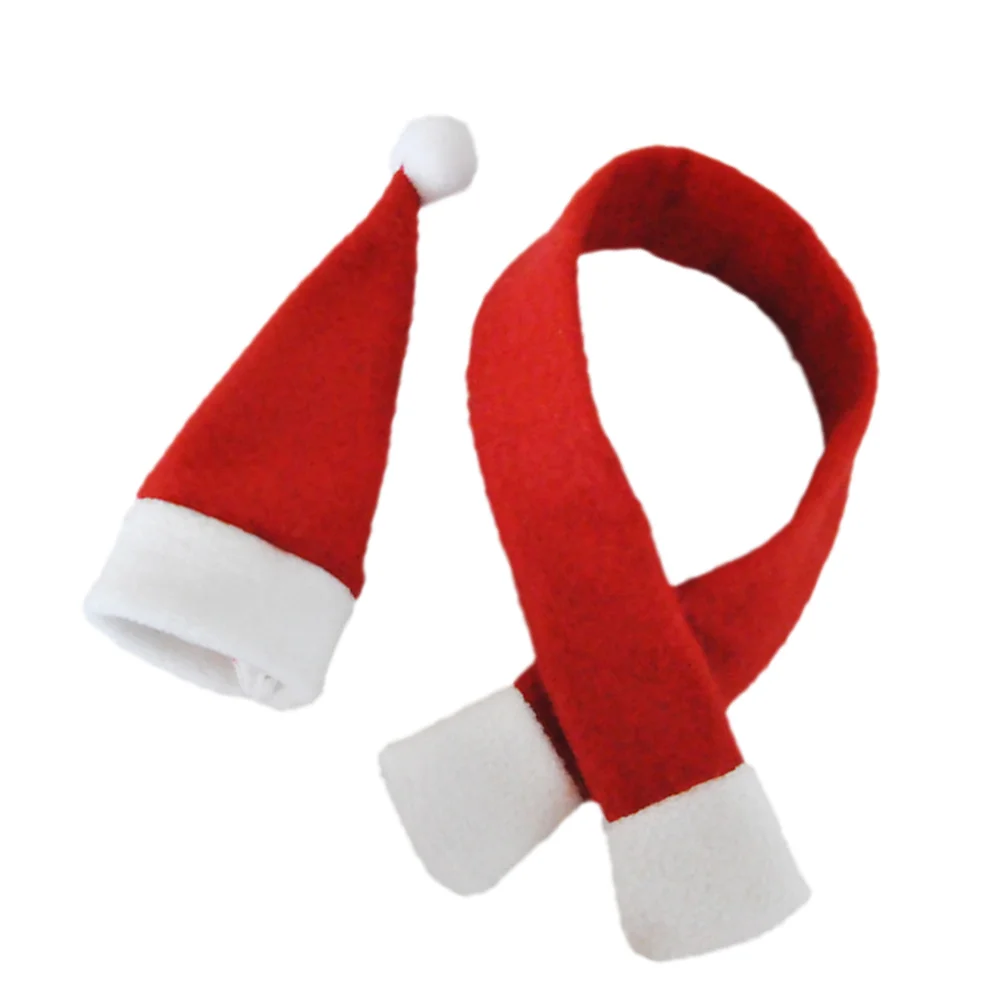 

Christmas Hat Scarf Bottle Cover Creative Bottles Cover Set for Party Dinner Hotel Home Restaurant