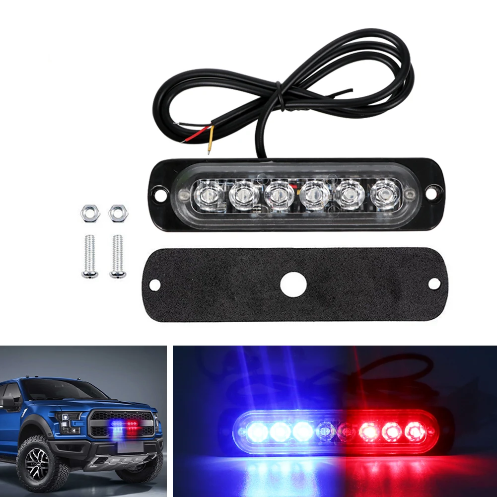 

HOT Waterproof LED Car Signal Lamp Bar Red Blue Police Light Emergency Warning Light Flashing Lighting Side Marker For Car Truck