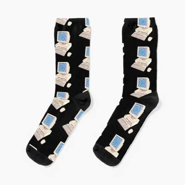 

Computer Crew Socks Pattern Autumn Winter Girls Women Best Funny Short Cotton Black Cute Mens Unisex Ladies Breathable Cartoon