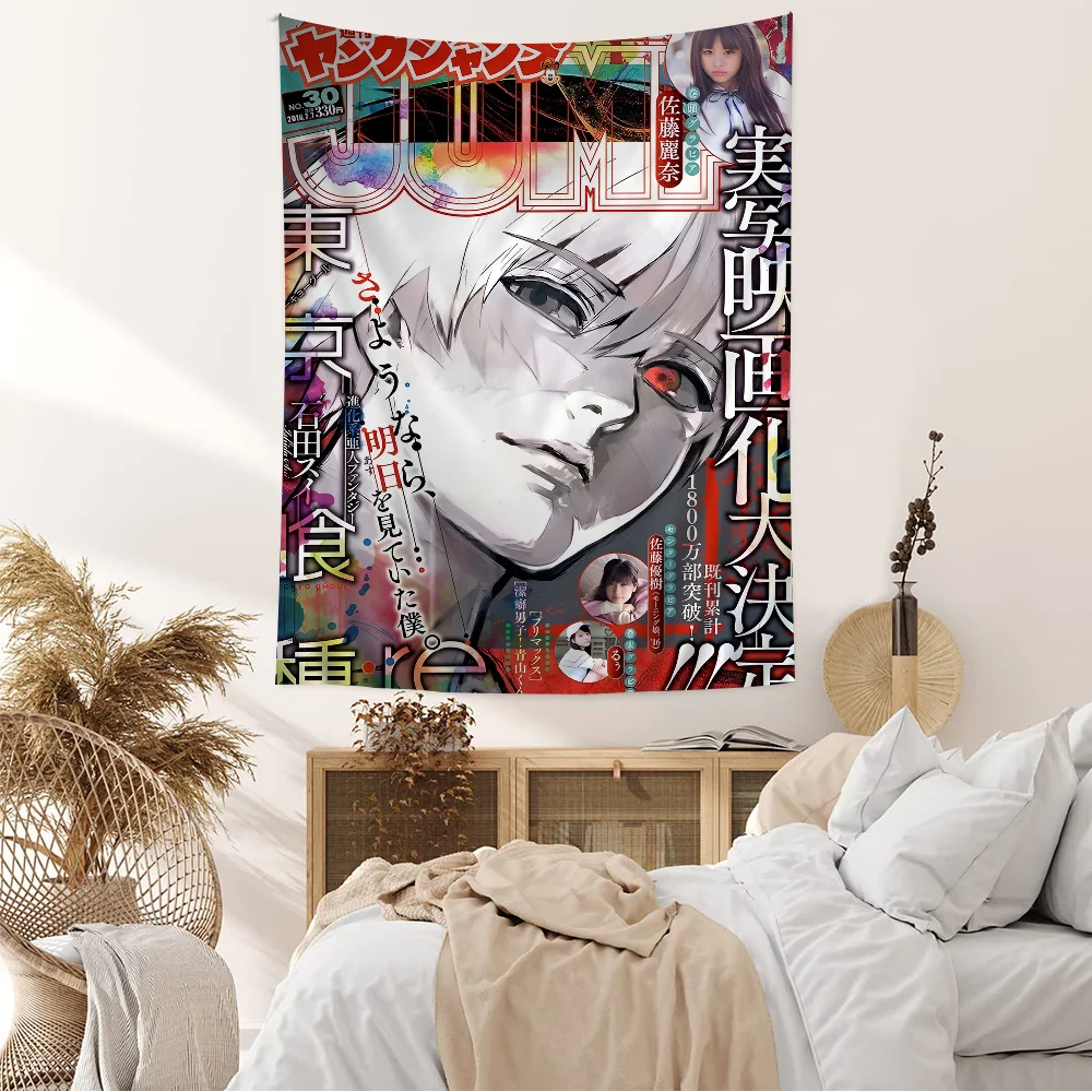 Anime T-Tokyo G-Ghoul Hanging Bohemian Tapestry Tarot Hippie Wall Rugs Dorm Japanese