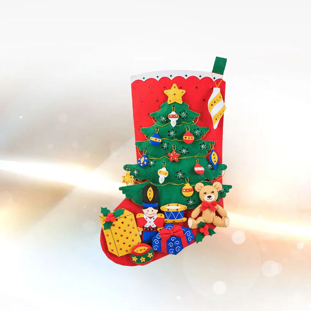 

Christmas Stocking Kits Felt Stockings Kit Materials Hanging Making Bag Diy Xmas Applique Fabric Woven Non Tool Development