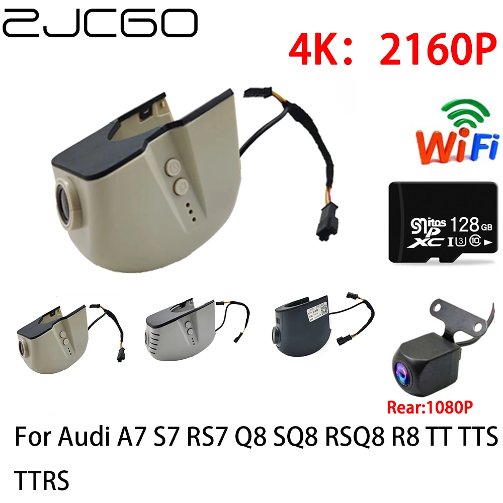 

ZJCGO HD Car DVR Dash Cam Wifi Front Rear Camera 2 Lens 2K 4K 24h Parking Monitor for Audi A7 S7 RS7 Q8 SQ8 RSQ8 R8 TT TTS TTRS
