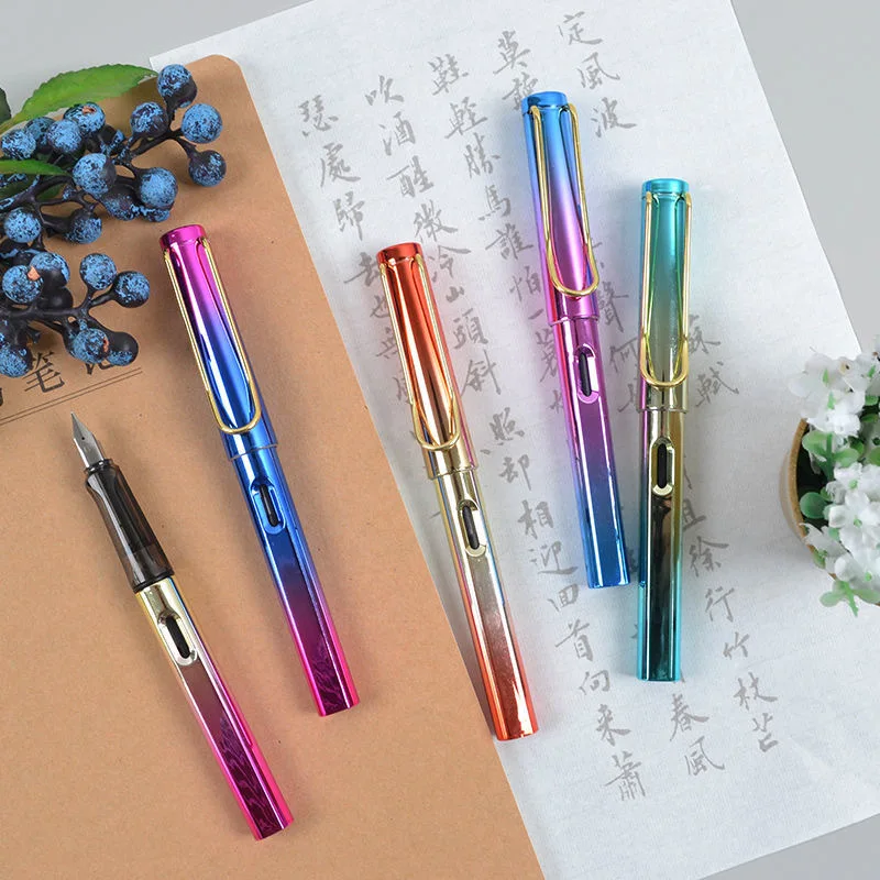 

1PCSNew student positive posture pen EF tip can change ink sac pen office learning correction grip pen color random