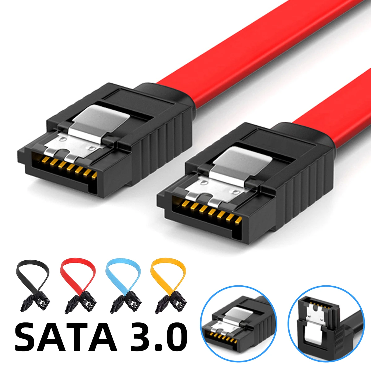 

SATA 3.0 6Gb/s 50cm Hard Disk Drive Data Serial Straight Elbow Cable SATA Cable for HDD SSD Cord line 7pin sata cable Connection