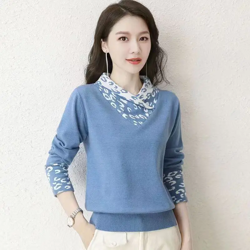 Women's V-neck Fashion Knitwear Slim-Fit Sweater Autumn And Winter New Temperament Women's Top High-Quality Pullover 2023