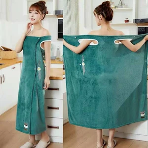Female Soft Bath Towel Wearable Microfiber Bathrobe Woman Shower For Home Textiles Bath And Sauna To