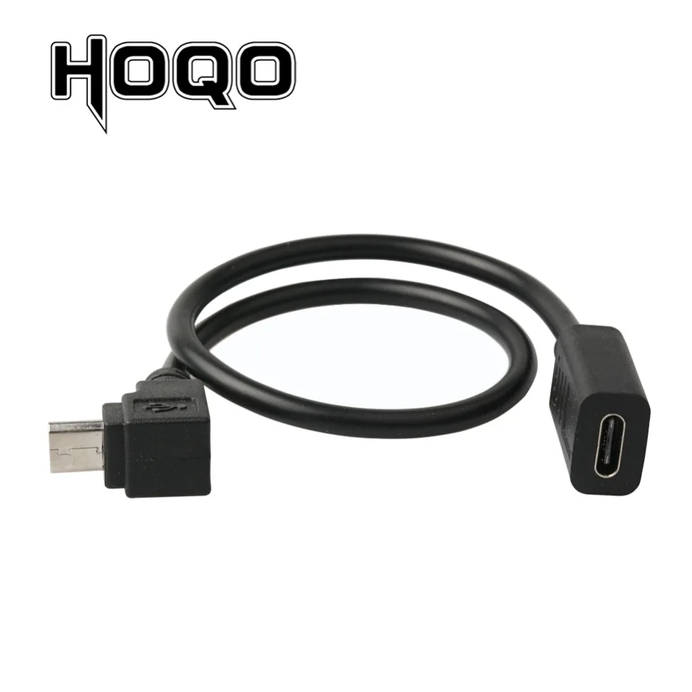 

up angle Micro USB Male to USBC Female Cable 90 degree MicroUSB to USB Type C Female Cord Sync Data Charge Cabo for smarphone
