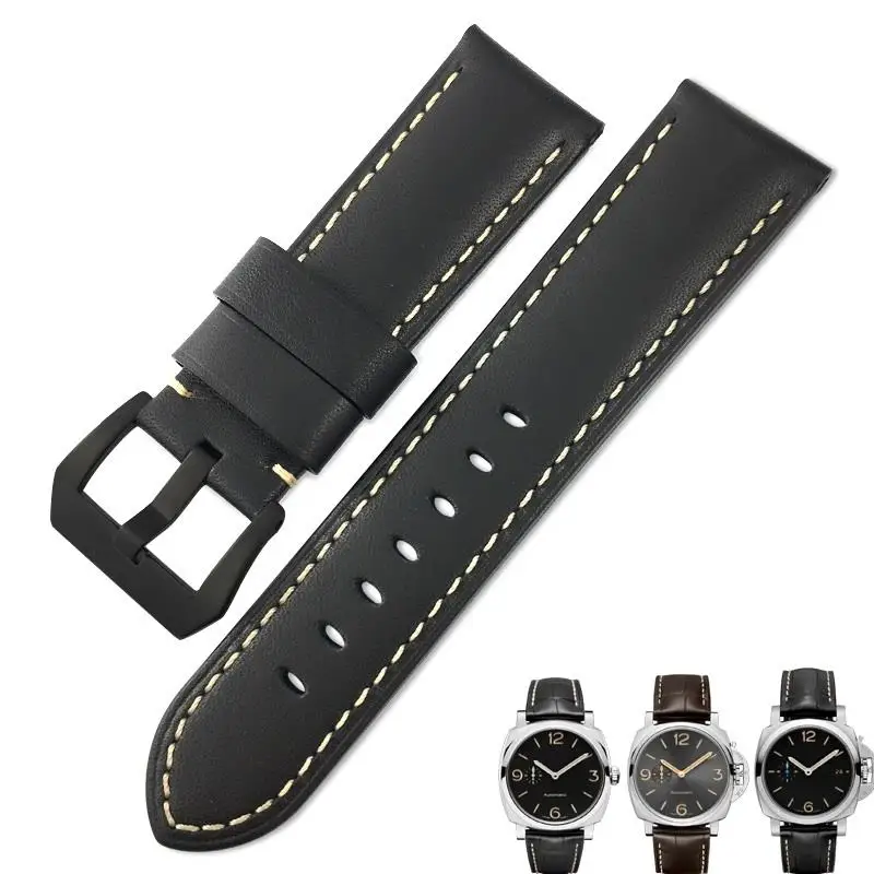 Ремешок NFR из натуральной телячьей кожи для часов 24 мм подходит PANERAI LUMINOR мягкие