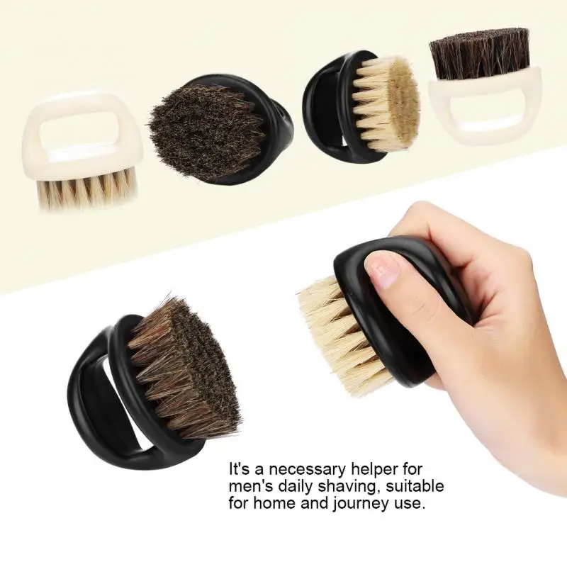 

1 Pcs Ring Design Horse Bristle Men Shaving Brush Plastic Portable Barber Beard Brushes Salon Face Cleaning Razor Brush