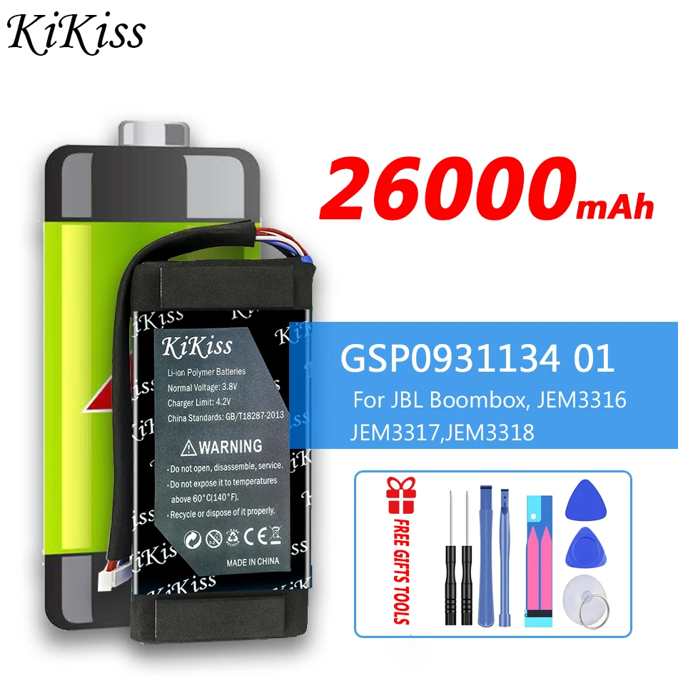 

Аккумулятор KiKiss 26000 мАч GSP0931134 01 для JBL Boombox Boombox1 Boombox 1 JEM3316 JEM3317 JEM3318