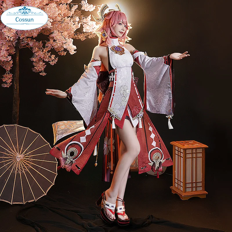 

Аниме! Genshin Impact Yae Miko боевое снаряжение элегантная форма Косплей Костюм Хэллоуин вечевечерние НКА ролевые игры наряд для женщин 2021 Новинка