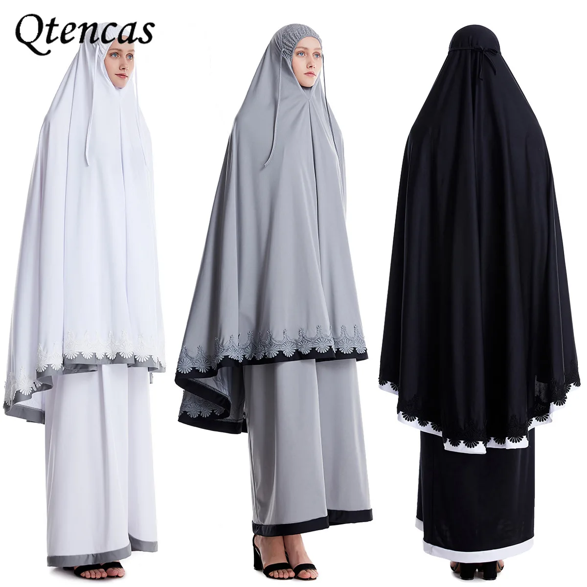 

Ramadan Eid Prayer Garment Muslim Dress Women Abaya Set Jilbab Hijab Long Khimar Robe Abayas Islam Clothing Niqab Djellaba Burka