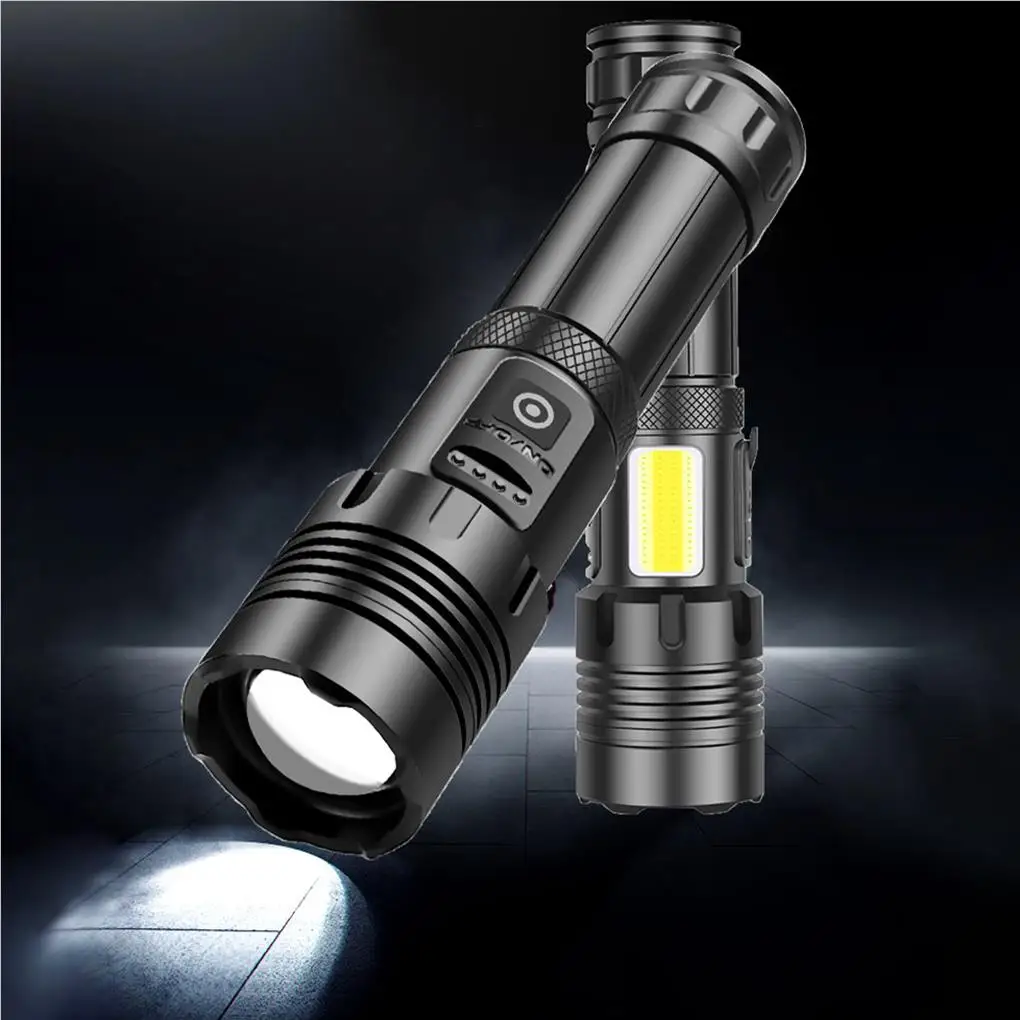 

1500 Lumen Bright XHP70 COB LED Flashlight USB Rechargeable Waterproof Lamp Portable P70 Flashlight Telescopic Zoom
