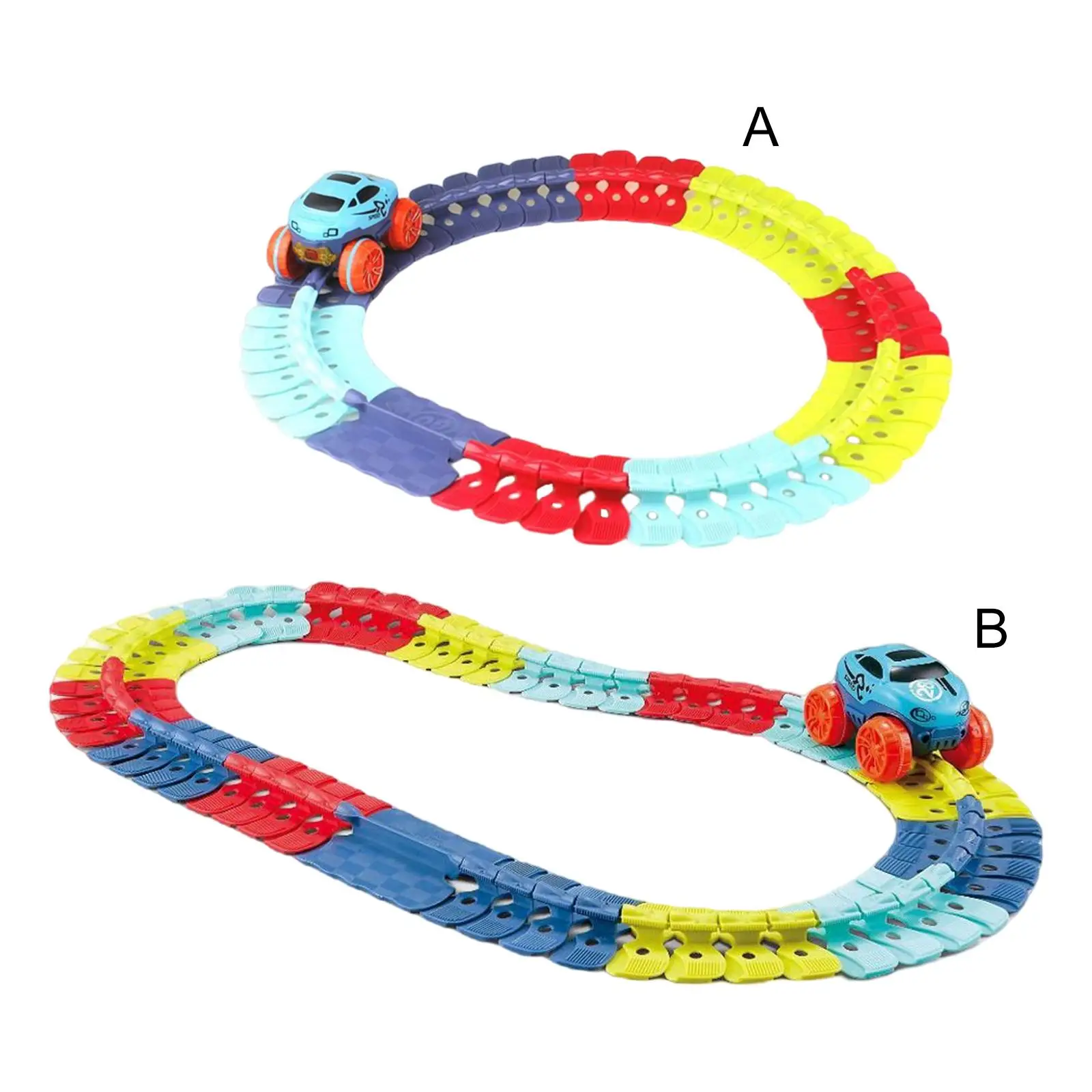 

Track The Dark Racing Car, Race , DIY Race Car Assembled , Electric Bendable Track toys for 3 4 5 6 7 Year Old