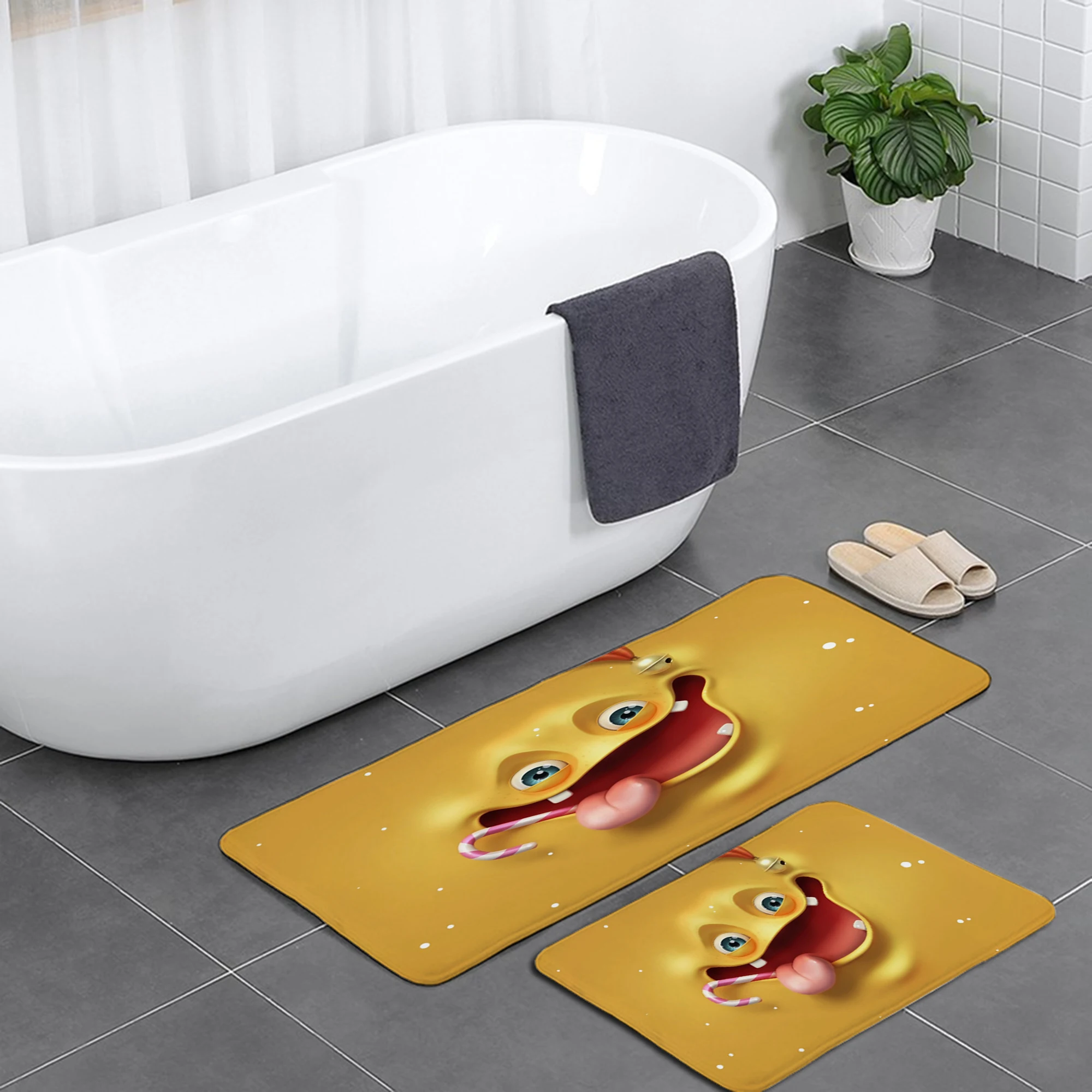 

Funny Face Camper Carpet Bathroom Entrance Doormat Bath Indoor Floor Rugs Absorbent Mat Anti-slip Kitchen Rug