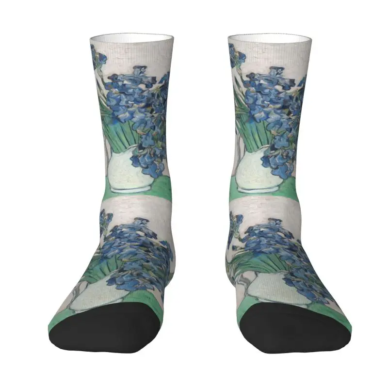

Fashion Vincent Van Gogh Irises Socks Women Men Warm 3D Printed Art Painting Sports Basketball Socks
