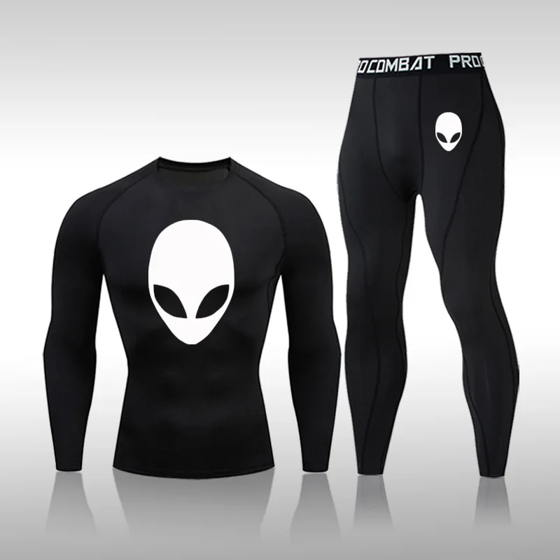 

Men's Training Quick Dry Sportswear Set Gym Fitness Compression Sport Jogging Tight Sports Wear Clothes 4XL MMA Oversized Male