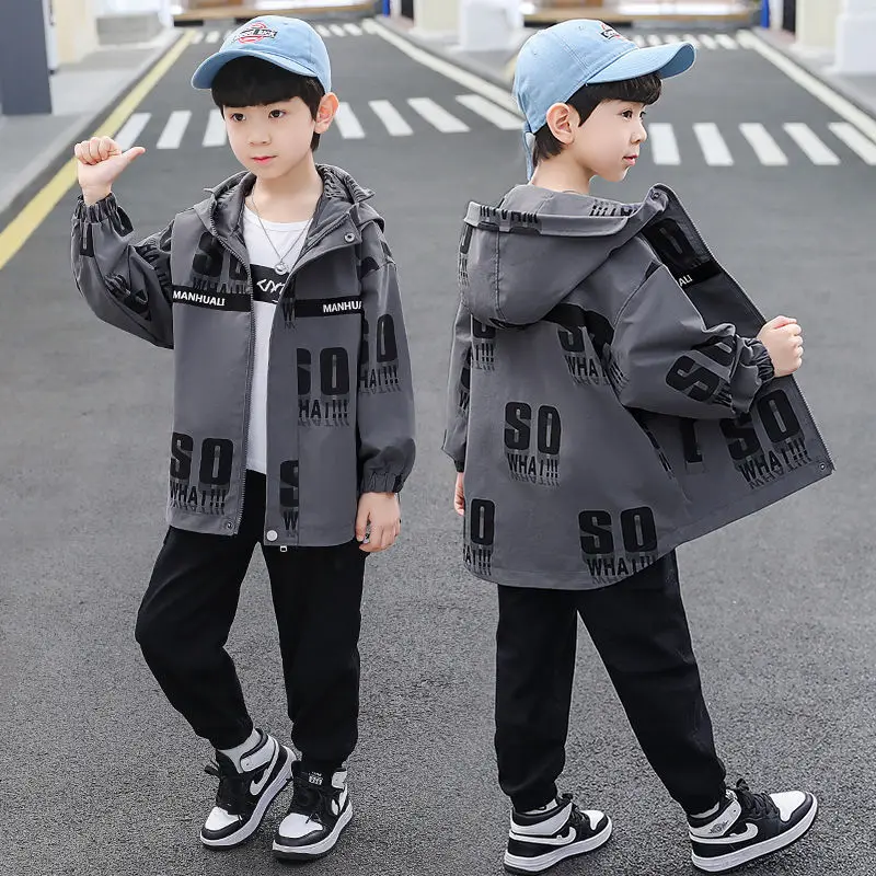 

Kids Boys Trench Coat Hoodies Jacket 4 6 8 10 12 Years Teenage Girls Clothing 2022 Back To School Autumn Outerwear Children