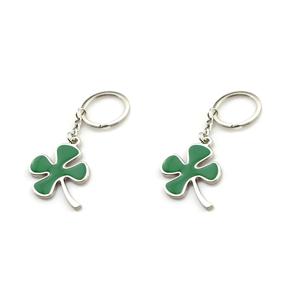 

Keychain Leaf Four Gifts Women Pendant Shamrock Men Accessories Souvenir Car Keyring Charm Key Ring Green Decor