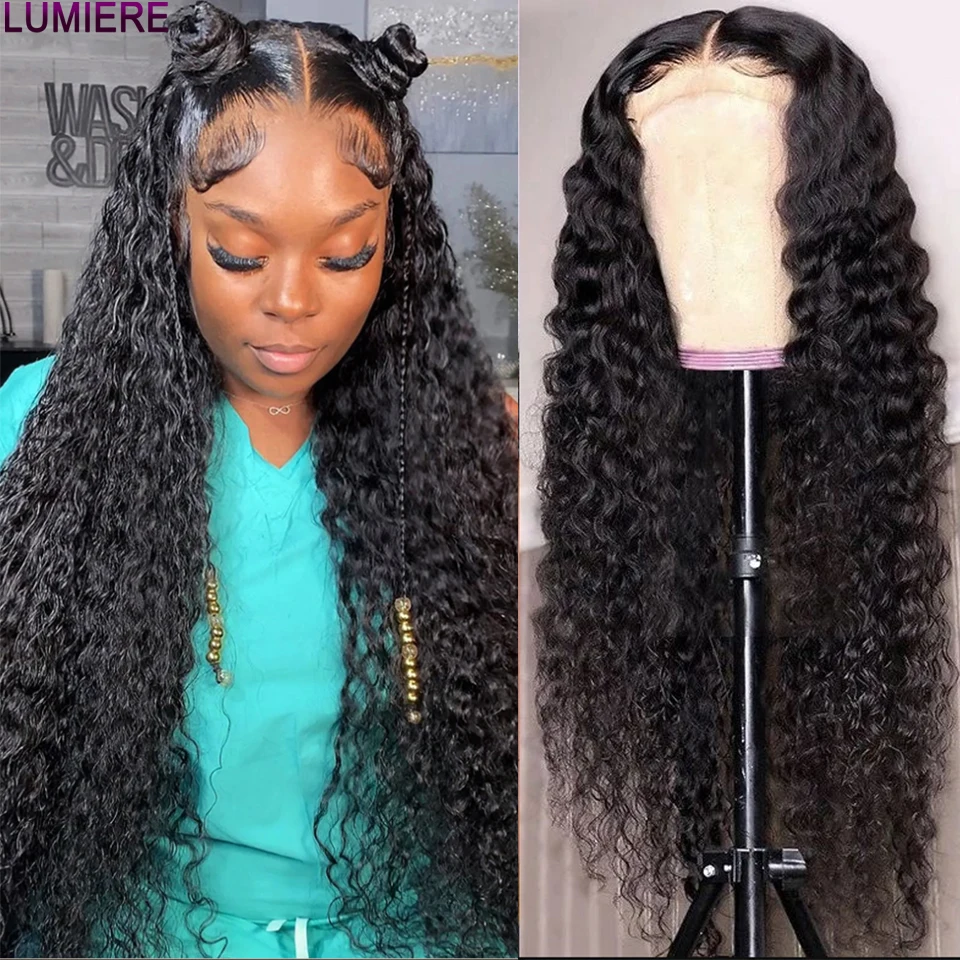 

Lumiere Malaysian 10"-34" 100% Remy Deep Wave Natural Color 4X4 13X4 13X6 Medium Brown 5X5 6X6 Transparent Lace Wig For Women
