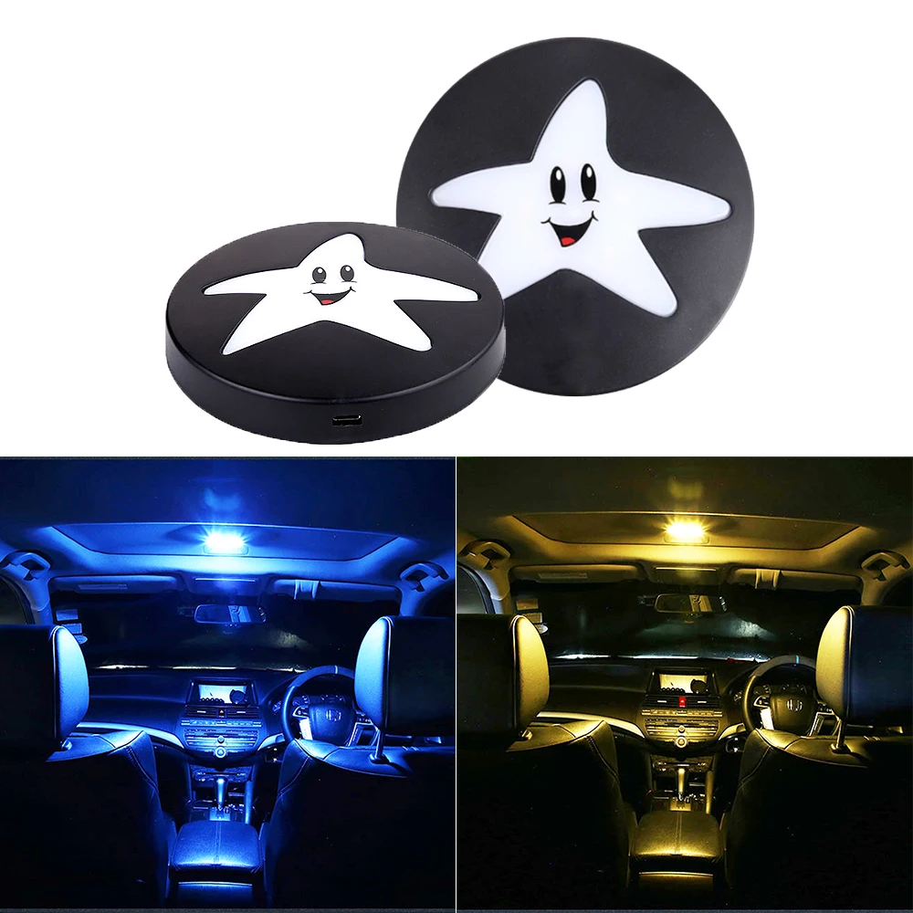 

1PCS Touch Indoor Reading Light Star Shape Welcome Lights Indoor Dome Light Ceiling Car Automatic USB Charging Outdoor Lighting
