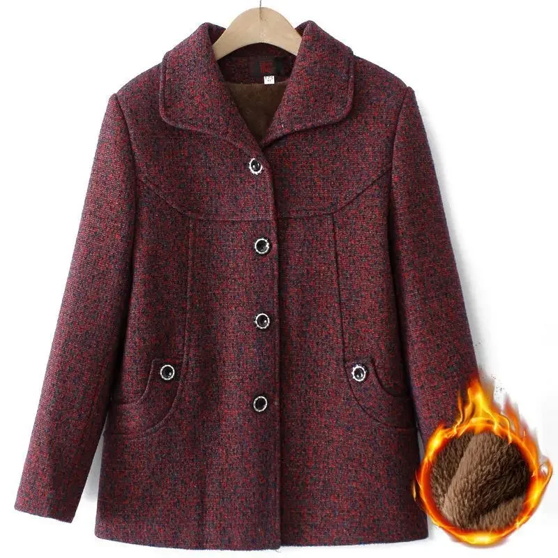 Осенняя коллекция женская утолщенная шерстяная куртка на флисовой подкладке