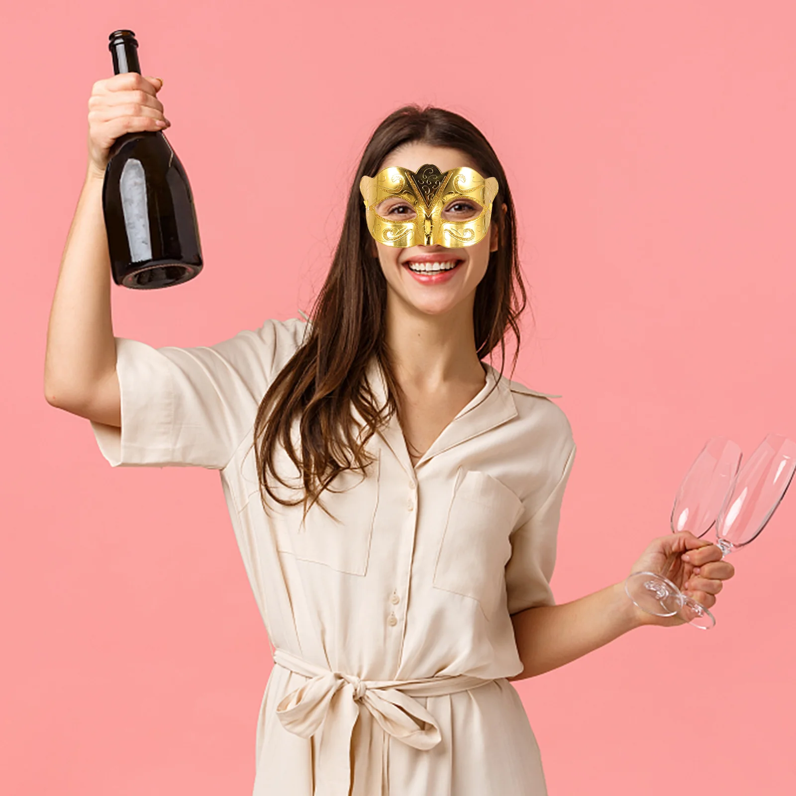 

Mini Mask Birthday Decorative Party Supply Costume Photography Prop Role Play Decoration Outdoor Women Half-face Kids Playset