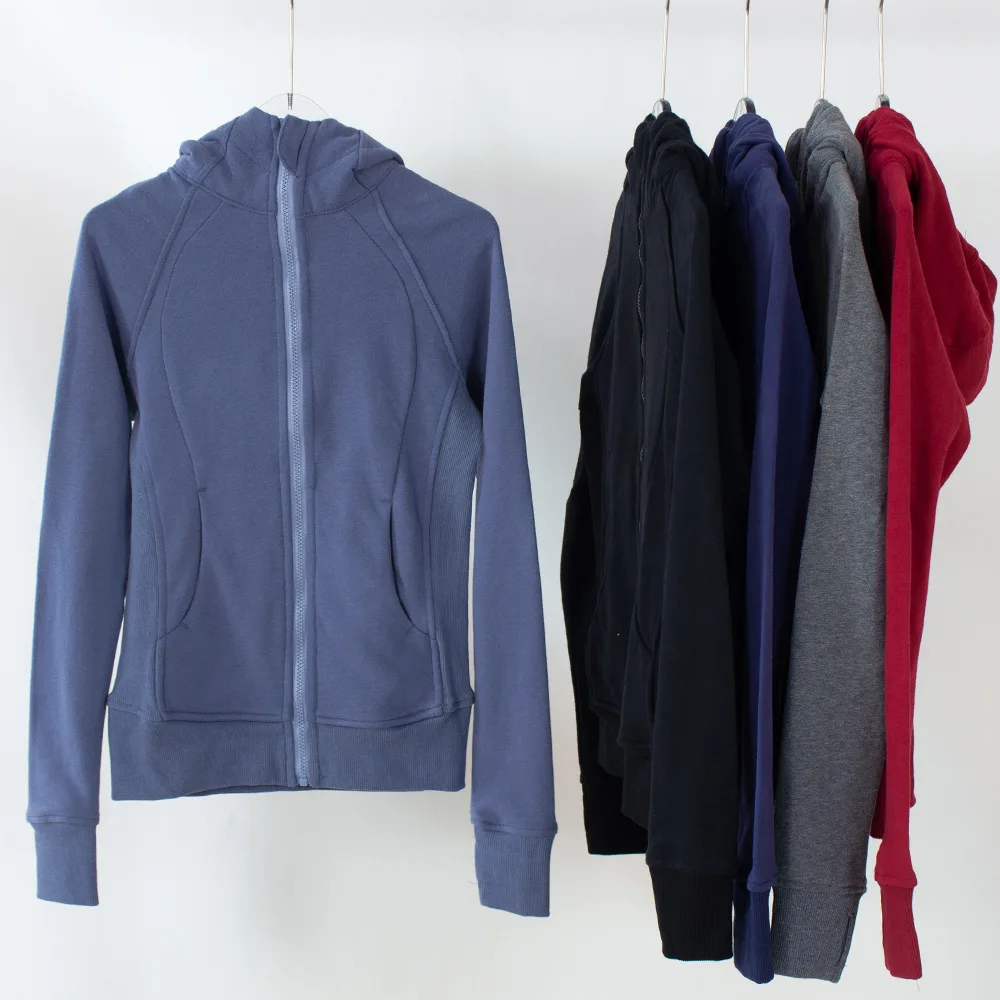 

Куртка Lulu с капюшоном для йоги, зимний флисовый Топ для тренировок, рубашка с длинным рукавом для тренажерного зала, пальто с карманами на мо...