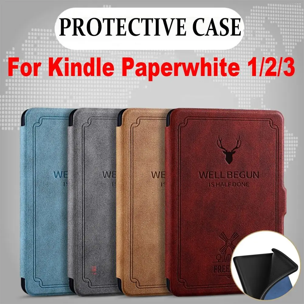 

For Kindle Paperwhite 1/2/3 (Model: DP75SDI / EY21) 6 inch E-Reader Smart Case Soft PU Leather Folio Cover Auto Sleep/Wake
