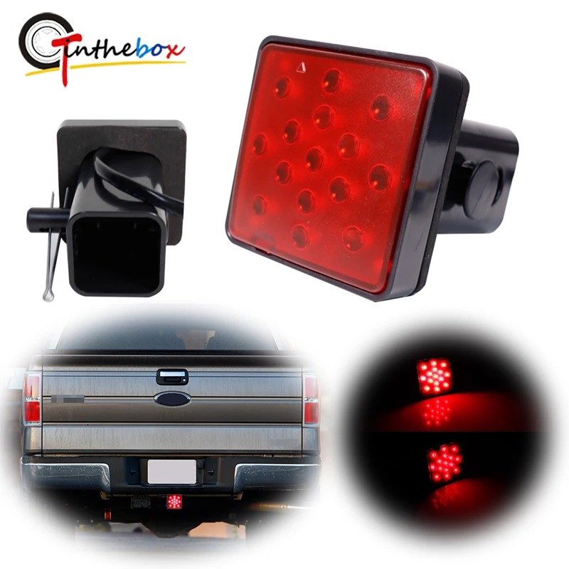 

Gtinthebox 15-LED Red LED Tail/Brake Light, Rear Fog Light For Pickup, Trucks, SUV, Jeep with Class III 2" x 2" Hitch Receiver