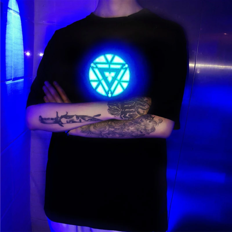 Anime Reactor LED EL Light Up Sound Activated Short-Sleeved Music T-Shirt for Party Family Fitted Parent Child Outfit