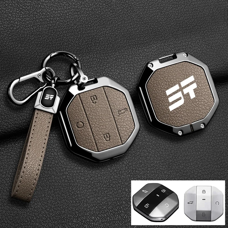 

Автомобильный чехол для смарт-ключа для Chery Jetour Traveller 2025 Jetour T2 T1, кожаный брелок из цинкового сплава, защитный аксессуар