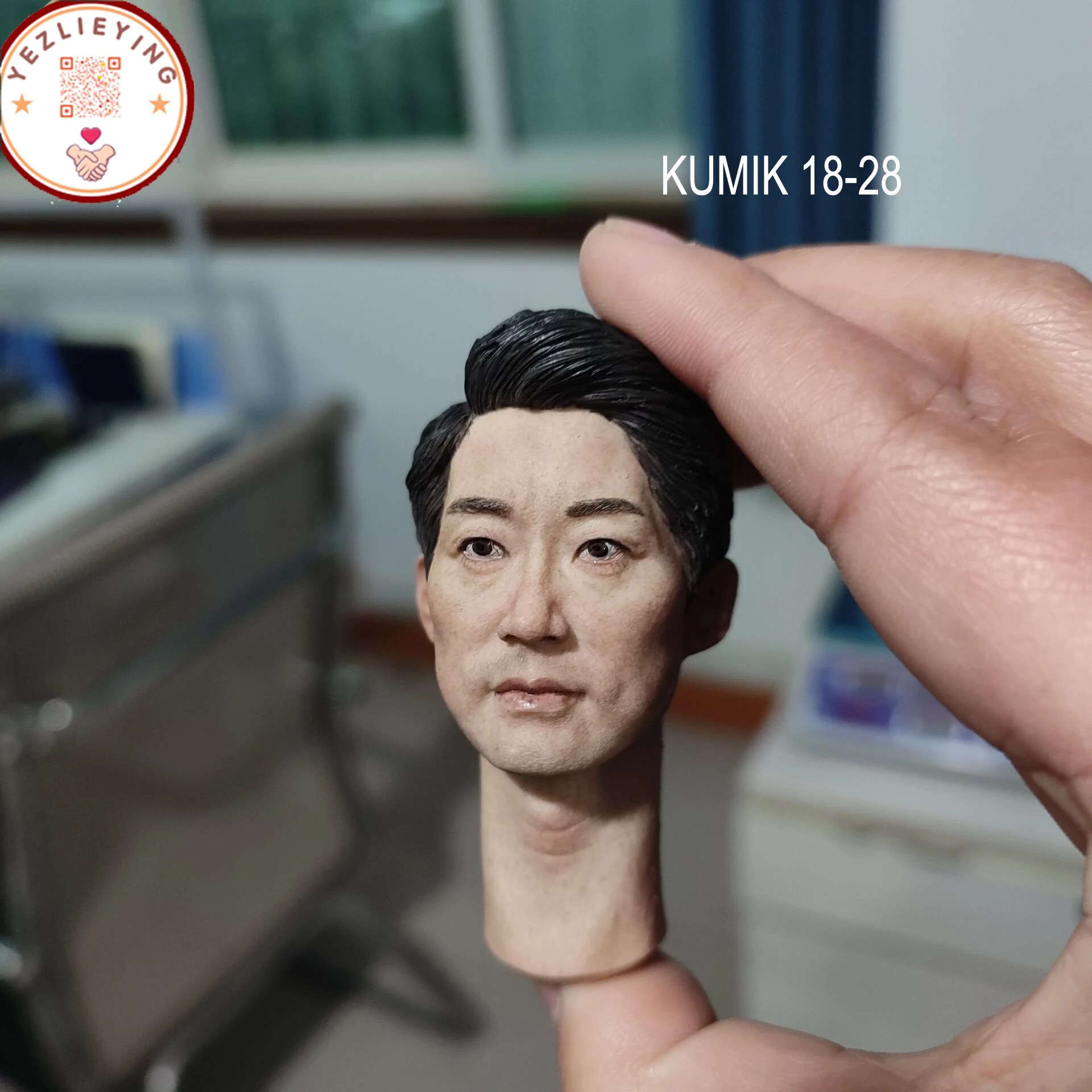 

In Store 1/6 Sca KUMIK 18-28 KimMyungmin Male Head Sculpt 1/6 Man Head Sculpture PVC Carved Model Fit 12” Body Action Figure
