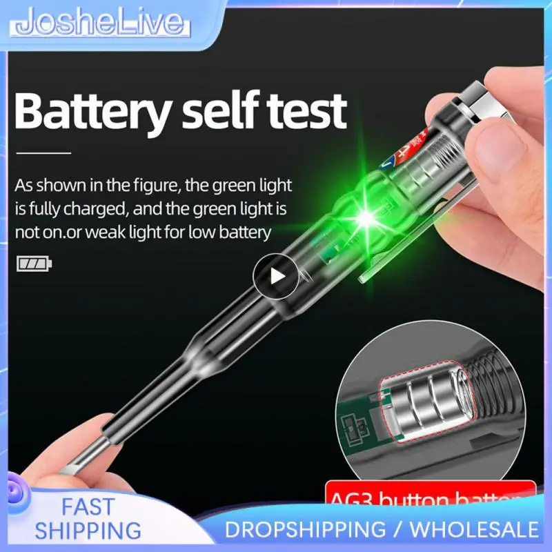 

1~10PCS B14 Electrical Pen 24-250V Portable Tester Screwdriver Probe With Indicator Light Sound and Light Alarm Test Pen Tools