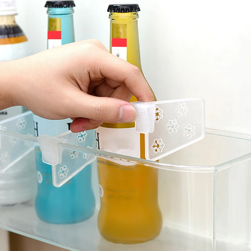 

4pcs Refrigerator Storage Partition Board Retractable Plastic Divider Storage Splint Kitchen Bottle Can Shelf Organizer