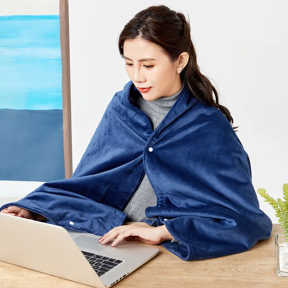 

Flannel Electric Heated Blanket Washable Foldable Electric Throw Blanket 3 Gears Adjustable Blanket Cushion 12V 16.8W for Winter