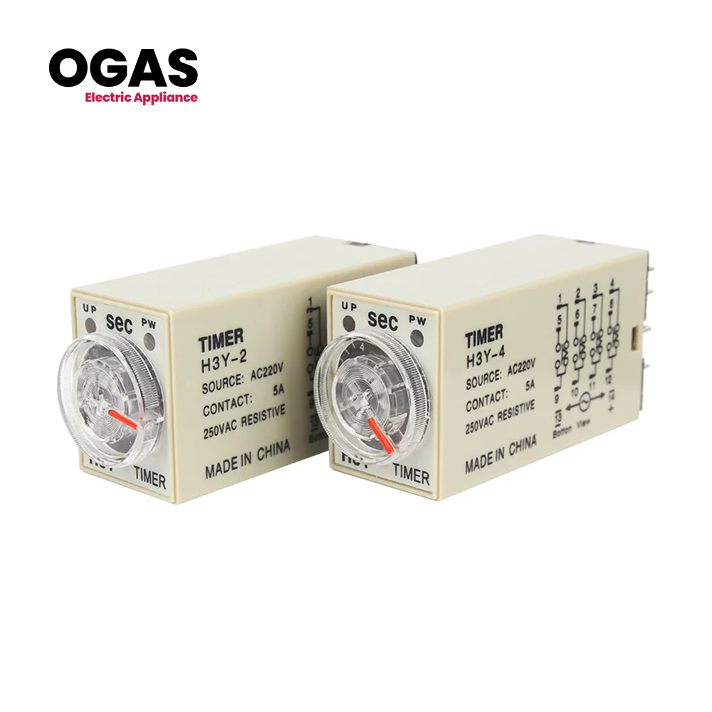 AC220V DC12V H3Y-2 Таймер задержки Реле времени 0-60S Второе и базовое гнездо DPDT