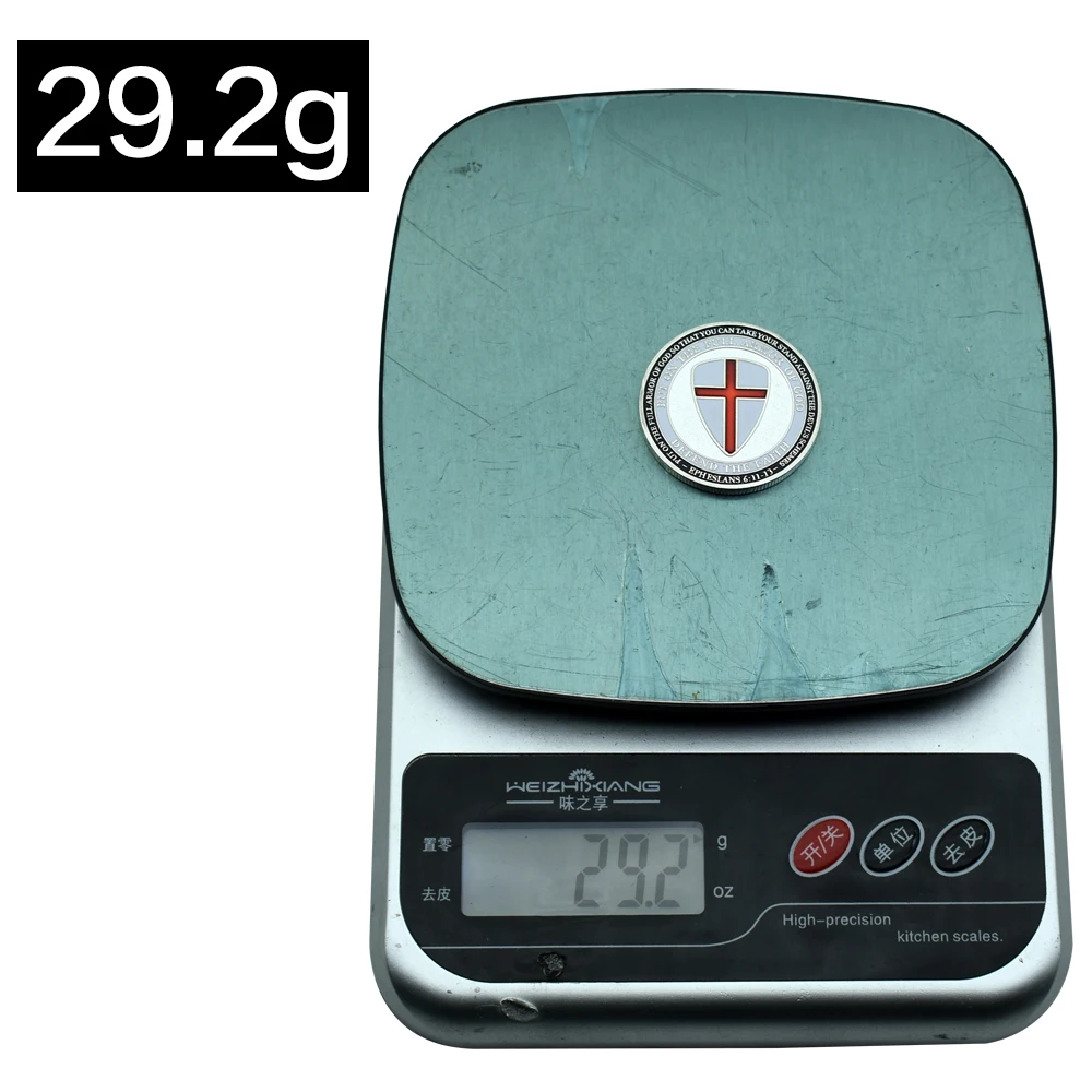 Серебряная памятная монета рыцаря тамплиера христианский крест щит воин