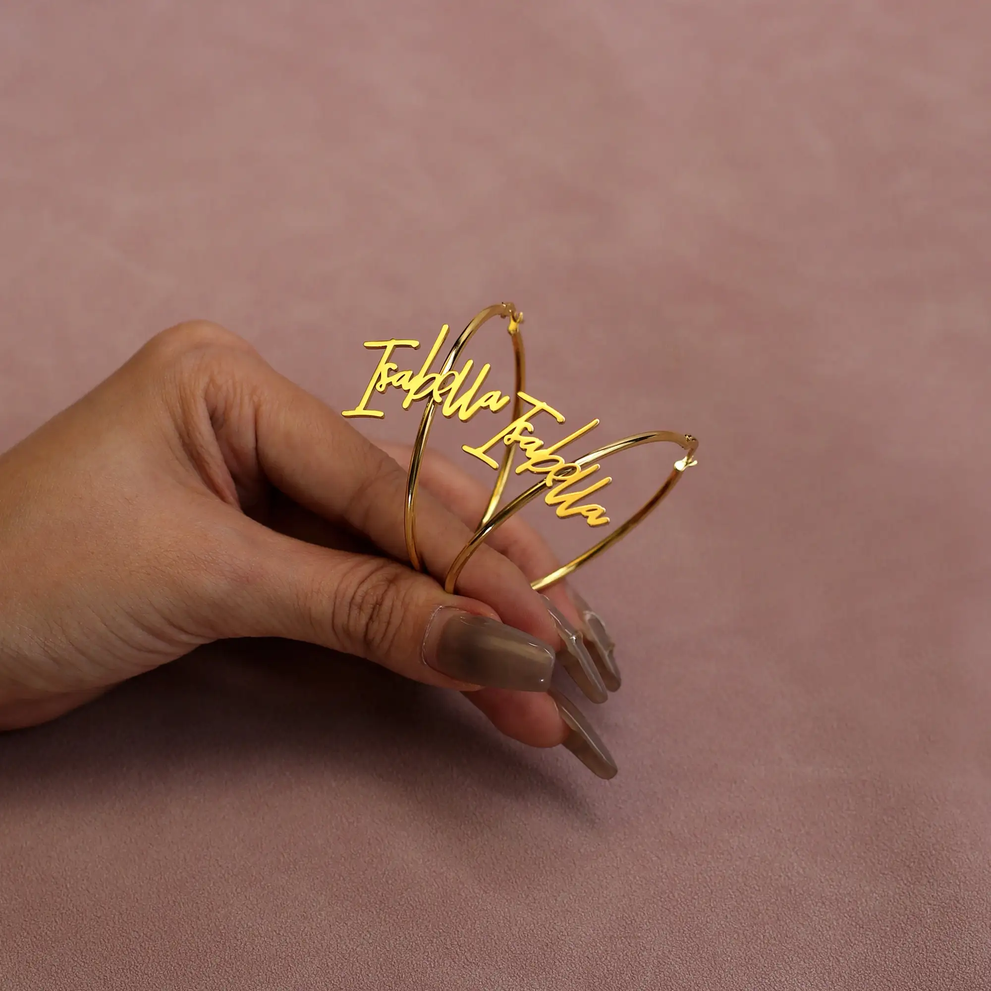 Индивидуальные серьги-кольца VishowCo 30 мм-90 мм, персонализированные серьги-кольца ручной работы, Индивидуальные сексуальные украшения в стиле хип-хоп для нее