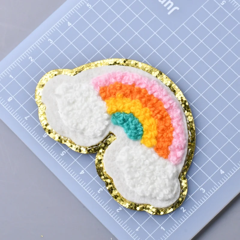 5 шт./лот термоклейкие нашивки для одежды наклейка звезда улыбки Радуга молния