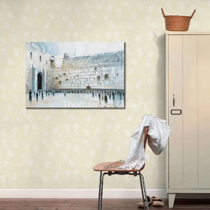 Еврейское искусство Иерусалим принты на холсте западная стена синие HD печатные