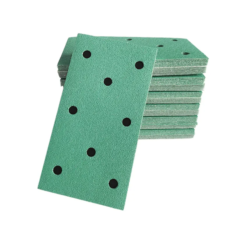 Square Sandpaper Grit Flocking Sand Paper 8 Hole 80-400 Grit Assortment Abrasive Paper Sheets for Car Polish Tools