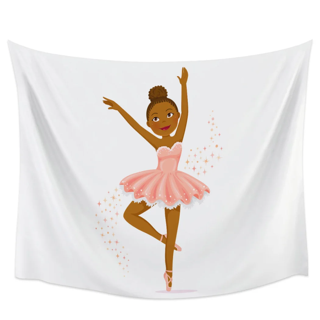 

Cartoon Ballet Girl Blackout Curtains Table Runner Bathroom Set Blanket Tapestry